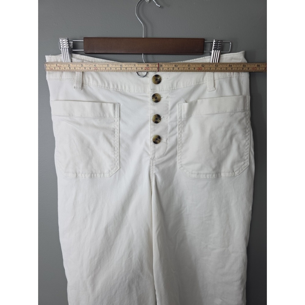 Sonoma Pants Womens Khaki Sailor Cropped Size 10 White/Ivory 30x25 High Waist - Picture 5 of 13